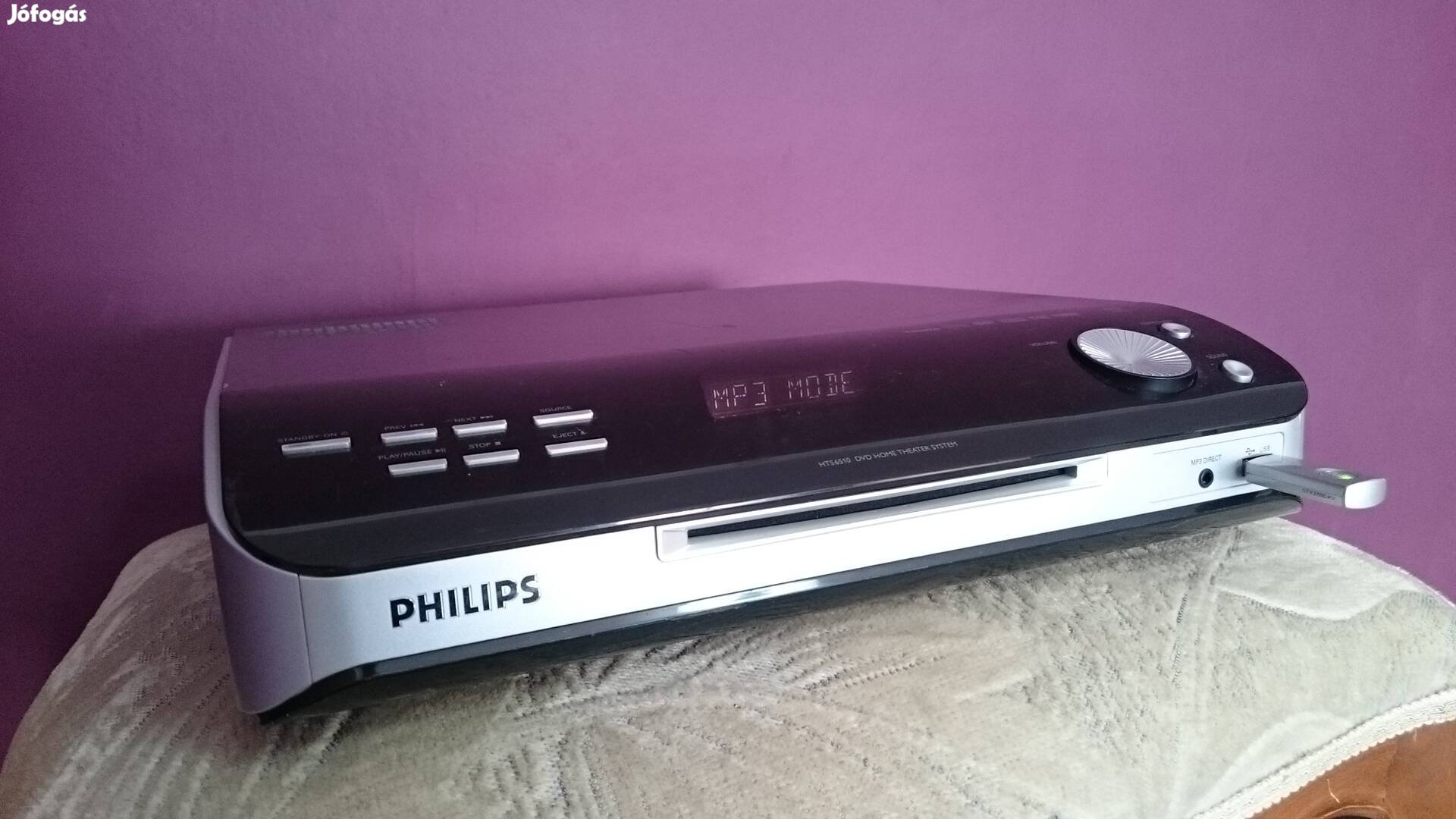 Philips 2.1 USB DVD lejátszó rádió AUX erősítő, házimozi 