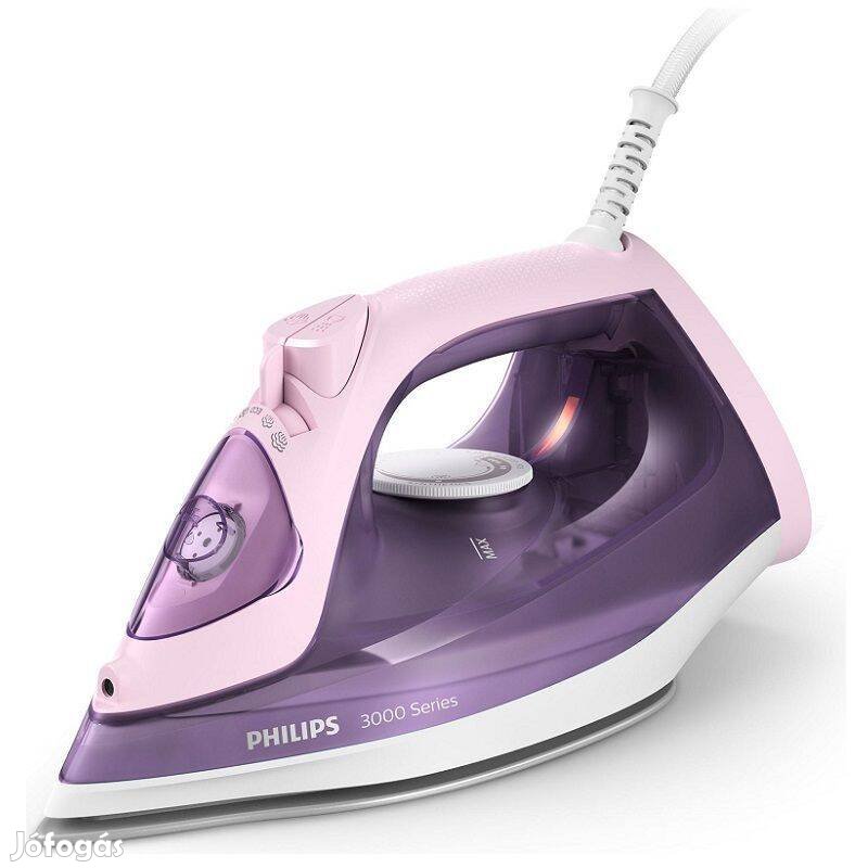 Philips 3000 series gőzölős vasaló, 2200W, 0.3L, kerámia talp, lila