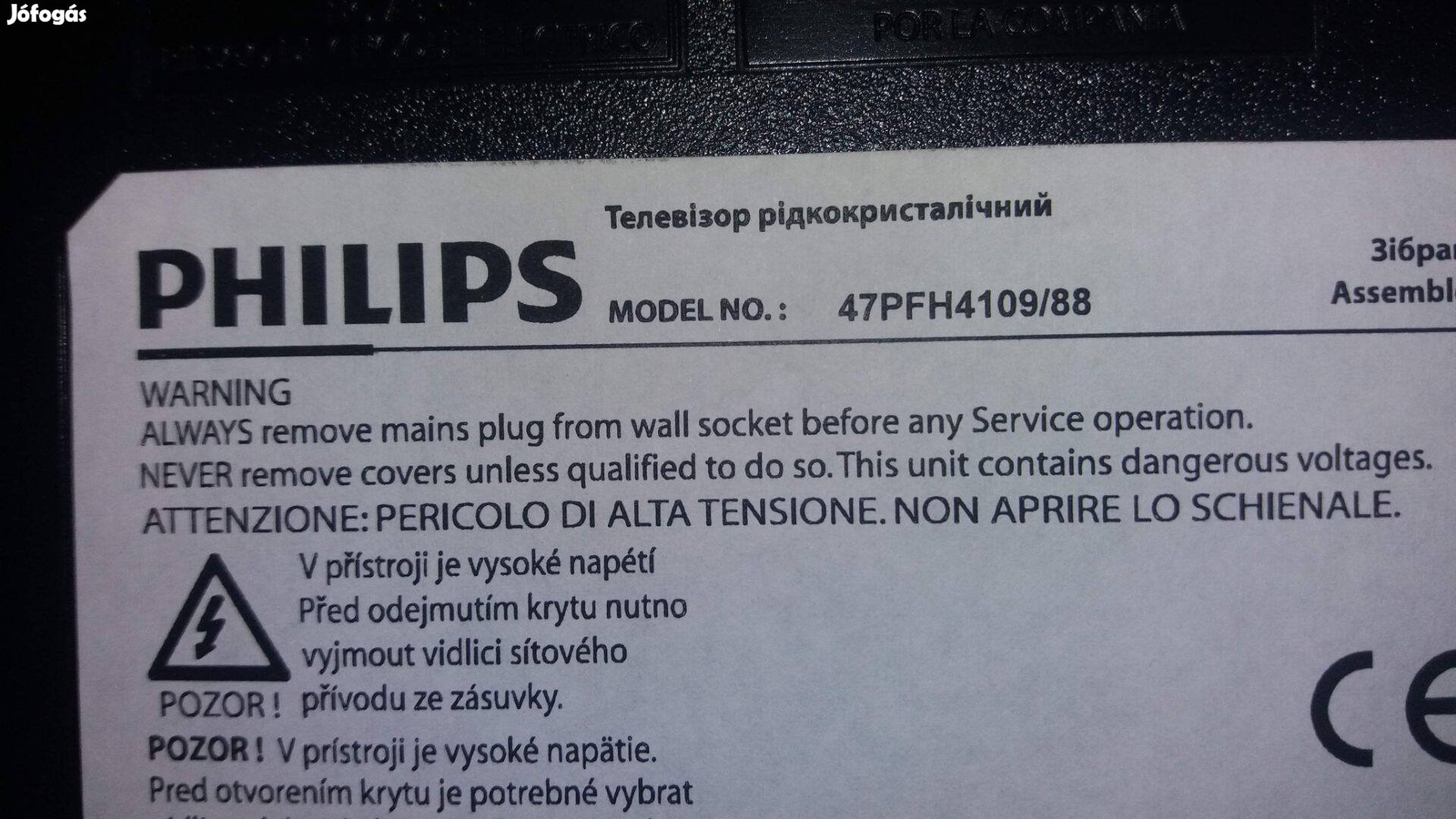 Philips 47Pfh4109/88 LED LCD tv panelek main és tcon 6870C-0444C