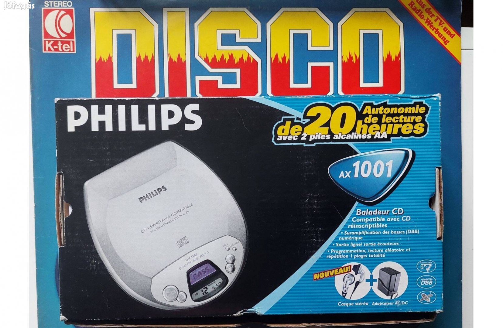 Philips AX1001/00 CD Rewritable Player Discman CD Walkman CD Játszó