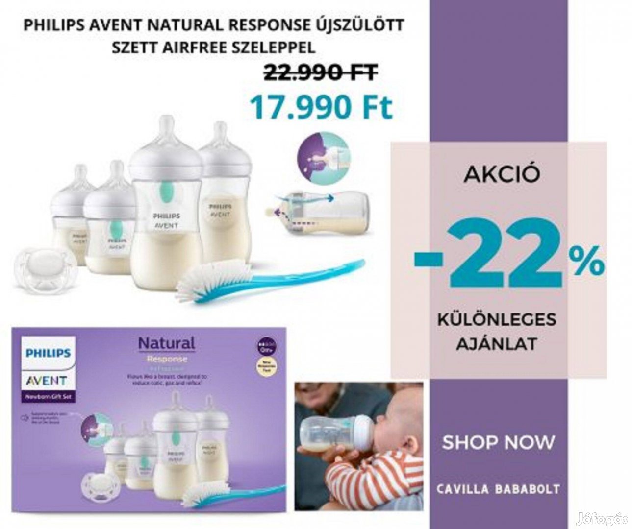 Philips Avent Natural Response újszülött szett Airfree szeleppel e