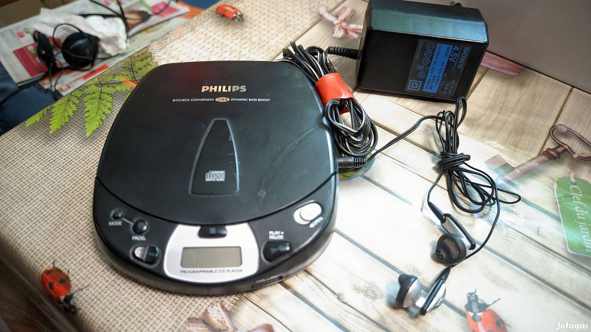 Philips Az7271 discman,játszik,füles van