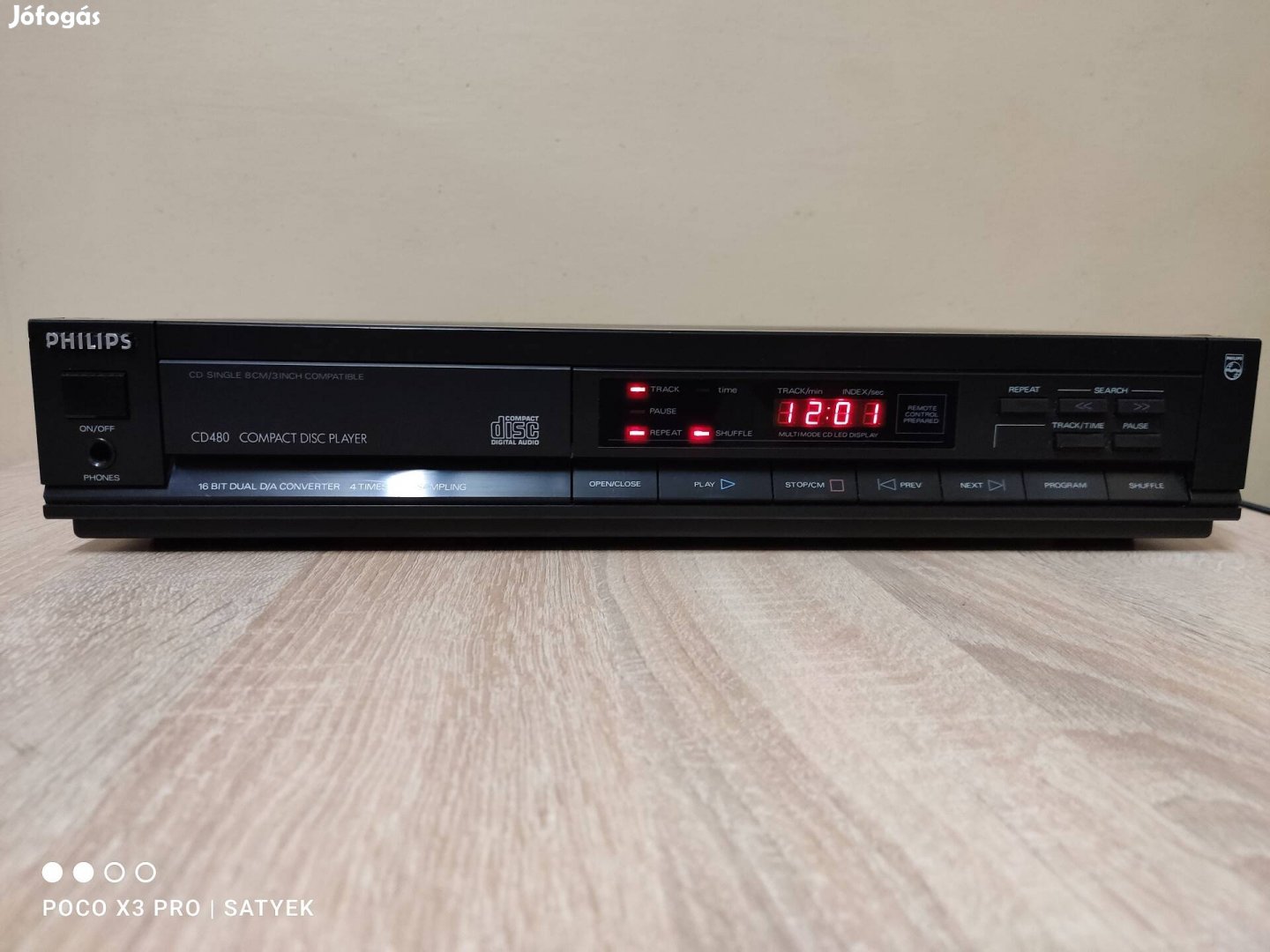 Philips CD-480 hifi cd lejátszó deck , TDA-1541, CDM-4/19