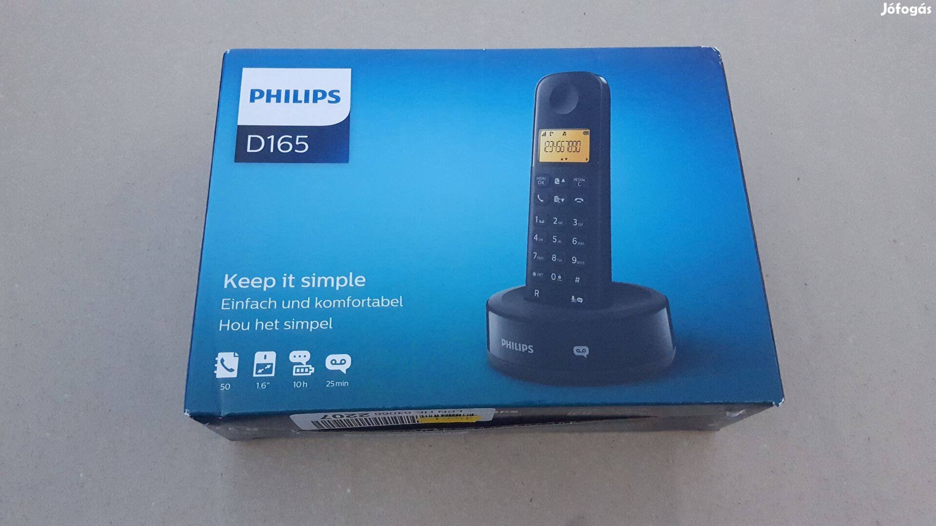 Philips D165, vezeték nélküli otthoni DECT telefon