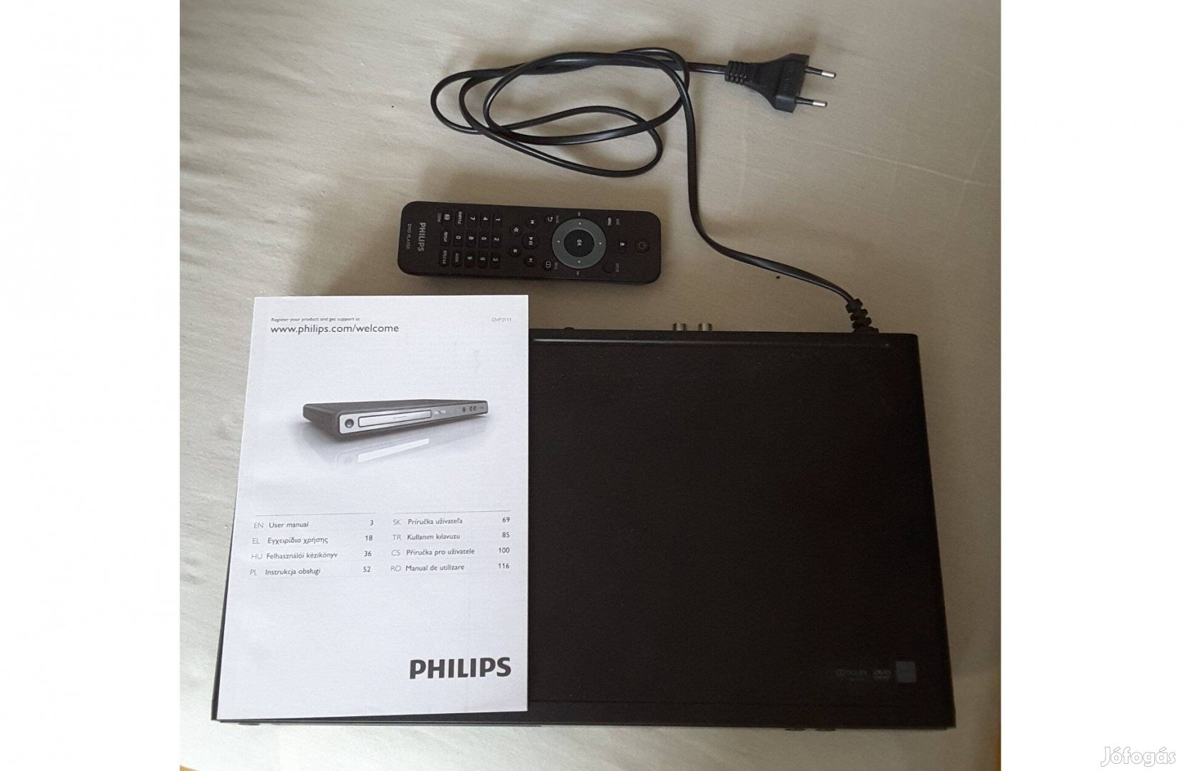 Philips DVP-3111 DVD lejátszó - Hibás! + leírás + működő távirányító