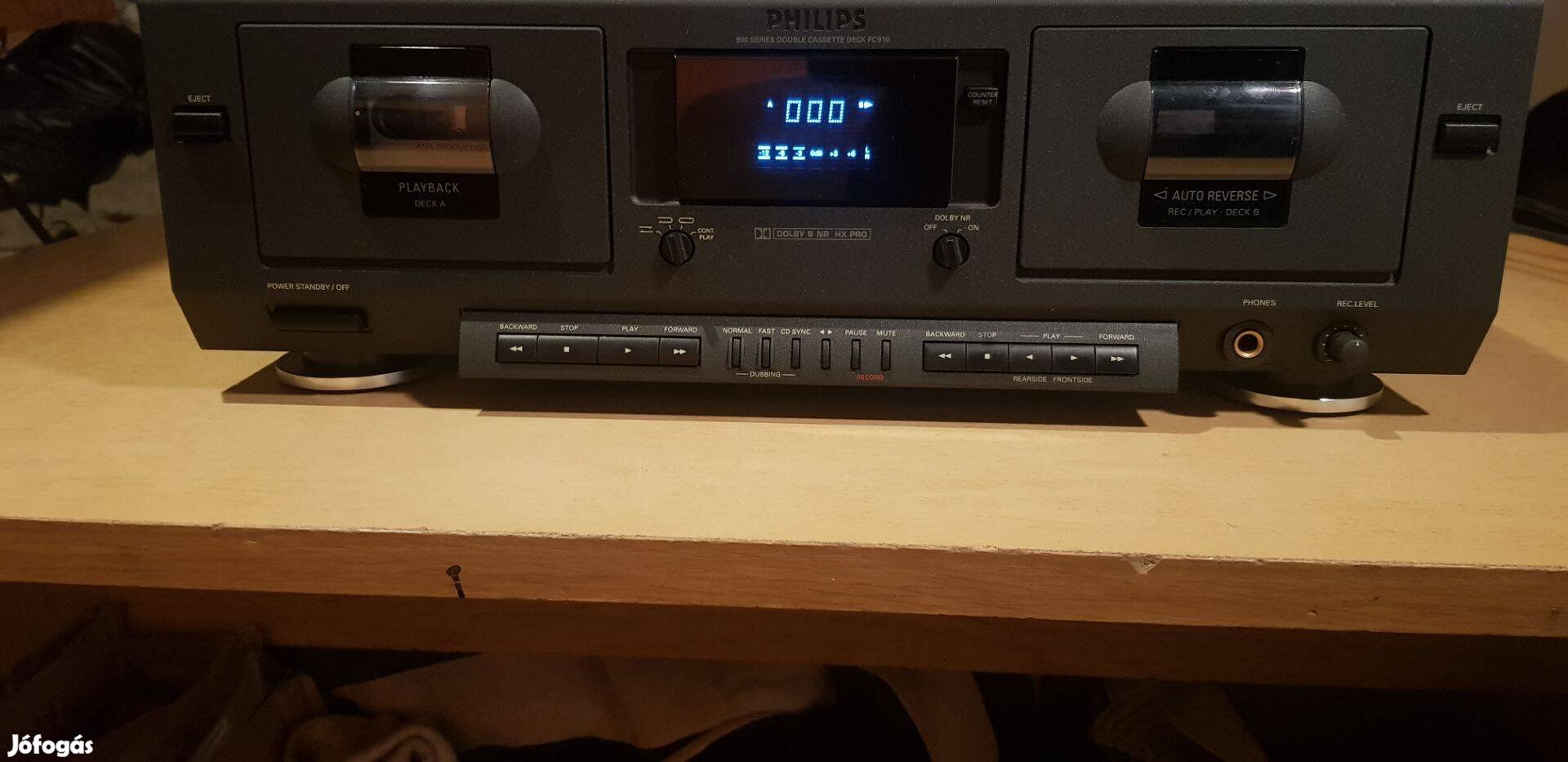 Philips FC 910 dupla kazettás hifi magnó deck sony, akai