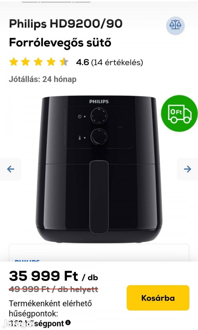 Philips Forrólevegős Sütő
