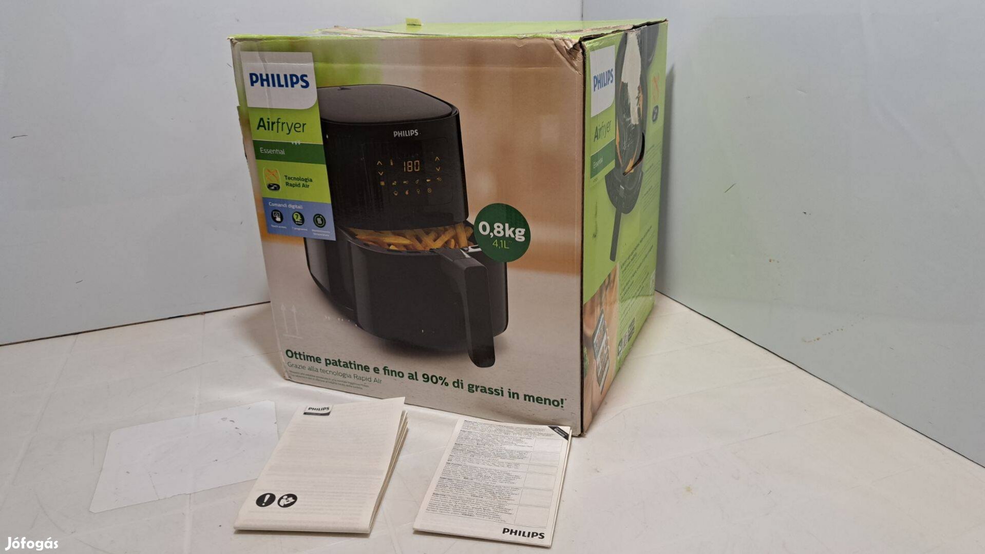 Philips HD9252/90 Airfryer Essential forrólevegős sütő, 4,1L, új