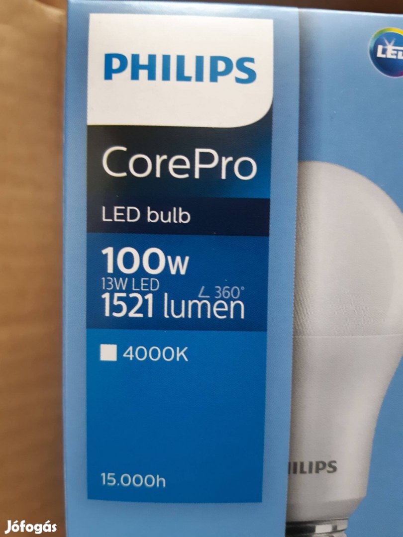 Philips Izzó ledes 13W E27 foglalat 4000K 1521lm normál IP20