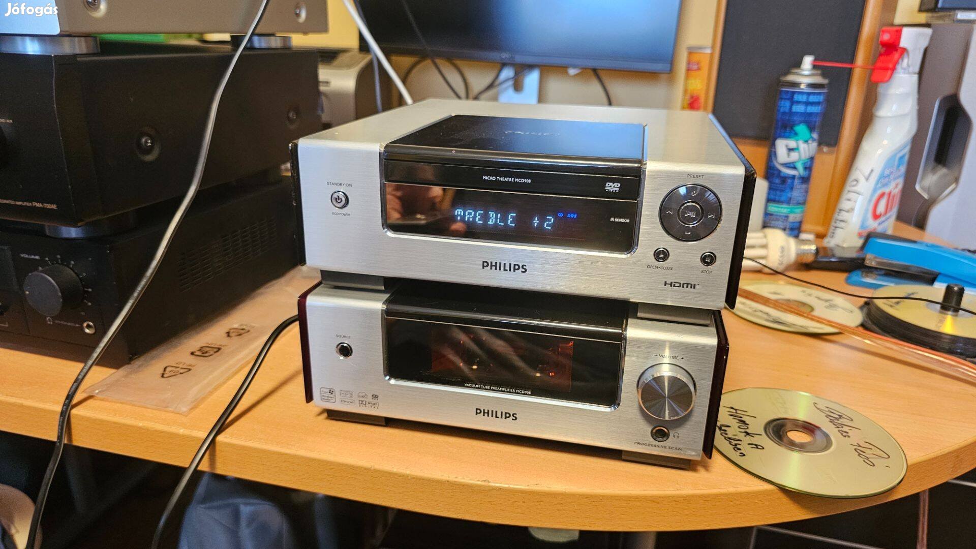 Philips MCD908 Csőves Erősítő RDS TextMP3 CD Lejátszó
