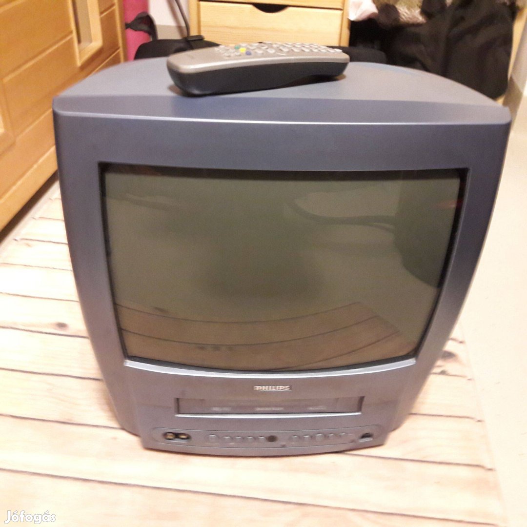 Philips NO14PV374-es típusú videomagnós televízió_hibás a