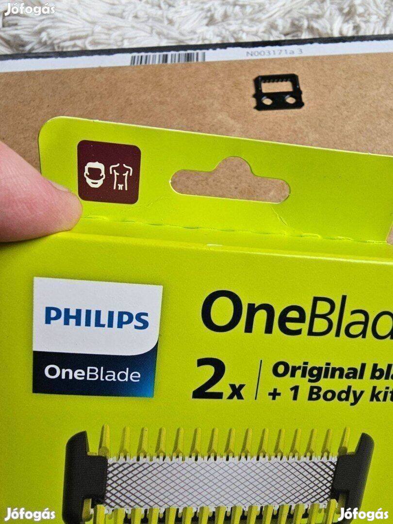 Philips Oneblade QP620/50 pótpenge + testszőrzetfésű új dobozos