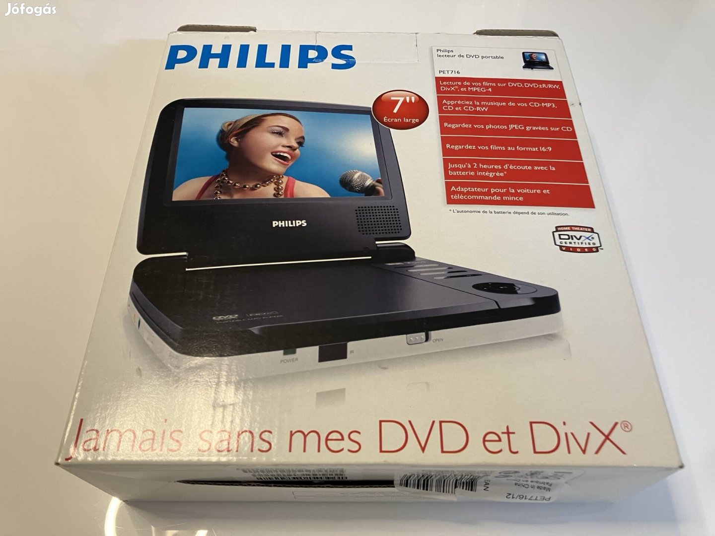 Philips PET716 hordozható DVD lejátszó (BP-en ingyenes szállítással)