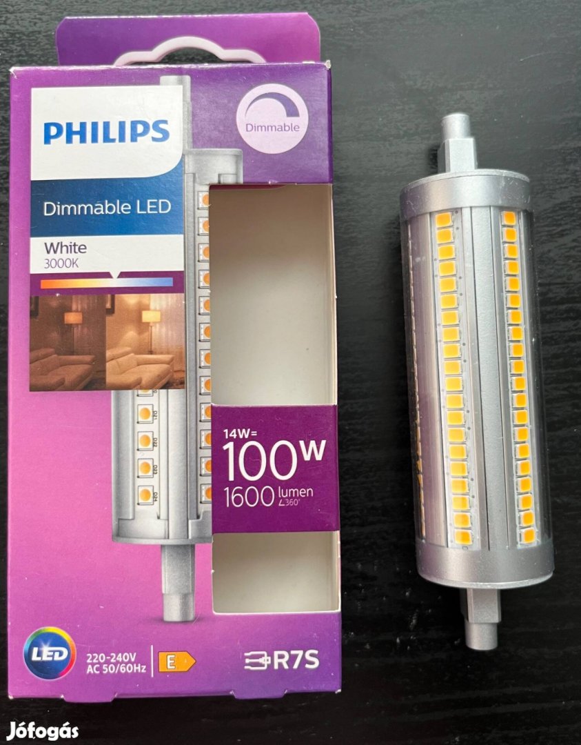 Philips R7S LED 14W 1600lm 3000K semleges fehér szabályozható