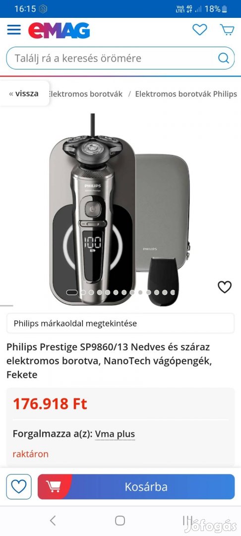Philips S9000 Prestige Elektromos Borotva