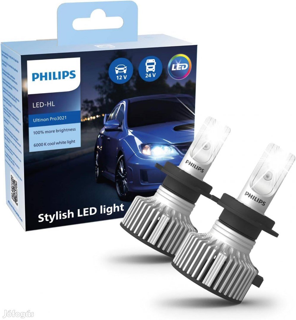 Philips Ultinon Pro3021 H7 LED jármű lámpa fényszóró (2db) H7 halogén