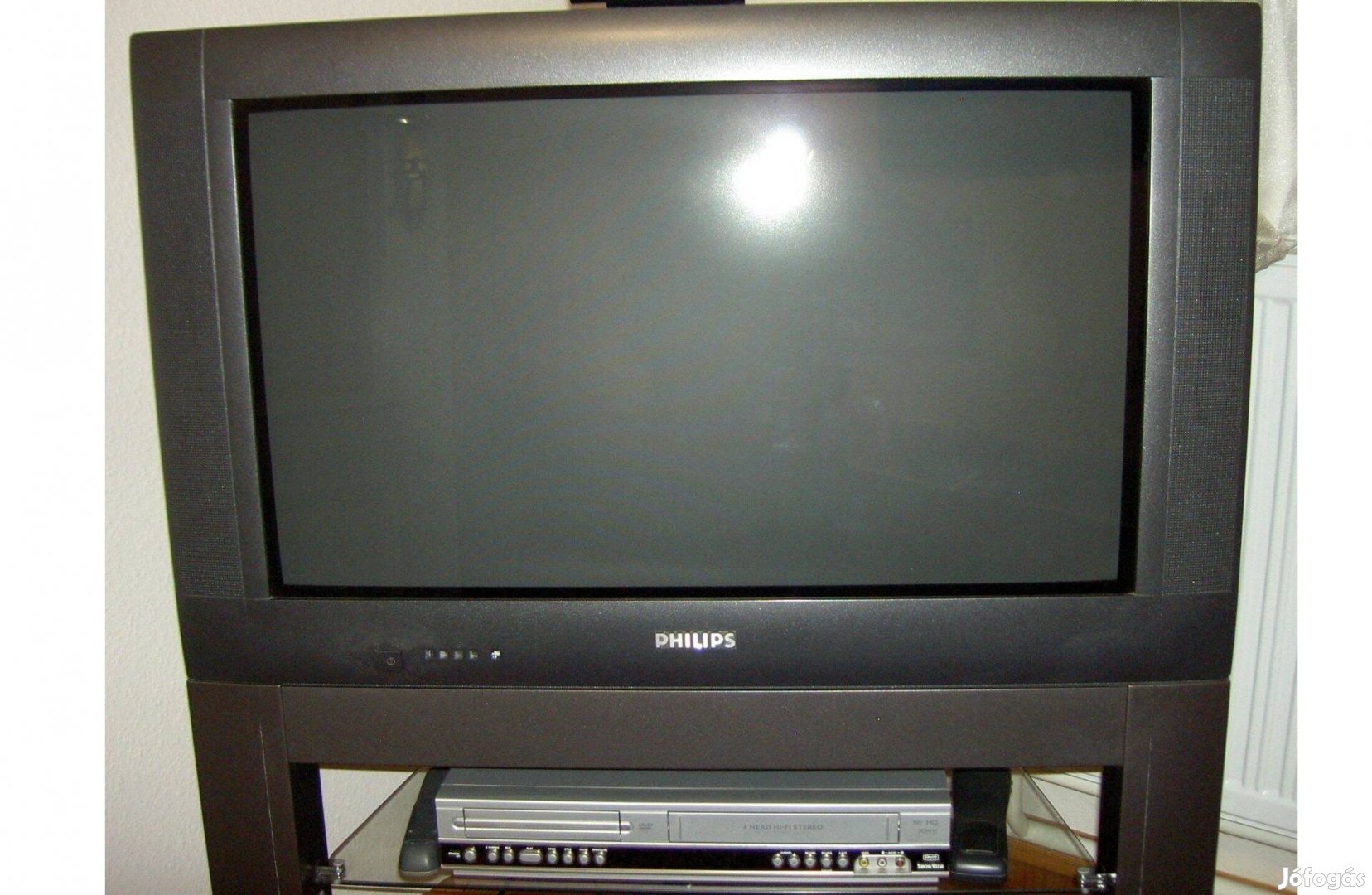 Philips hagyományos TV + Állvány + DVD-VHS combo lejátszó