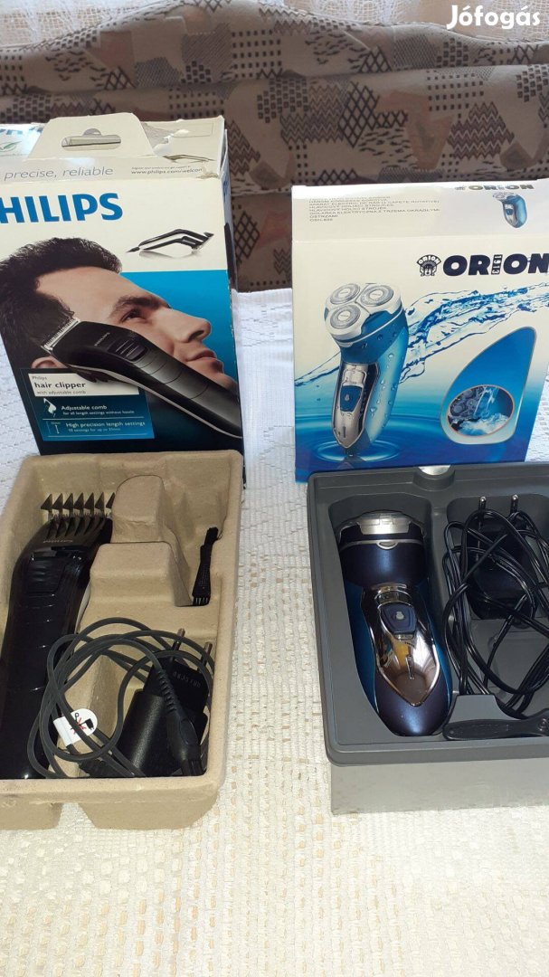 Philips hajvágógép + Orion villanyborotva