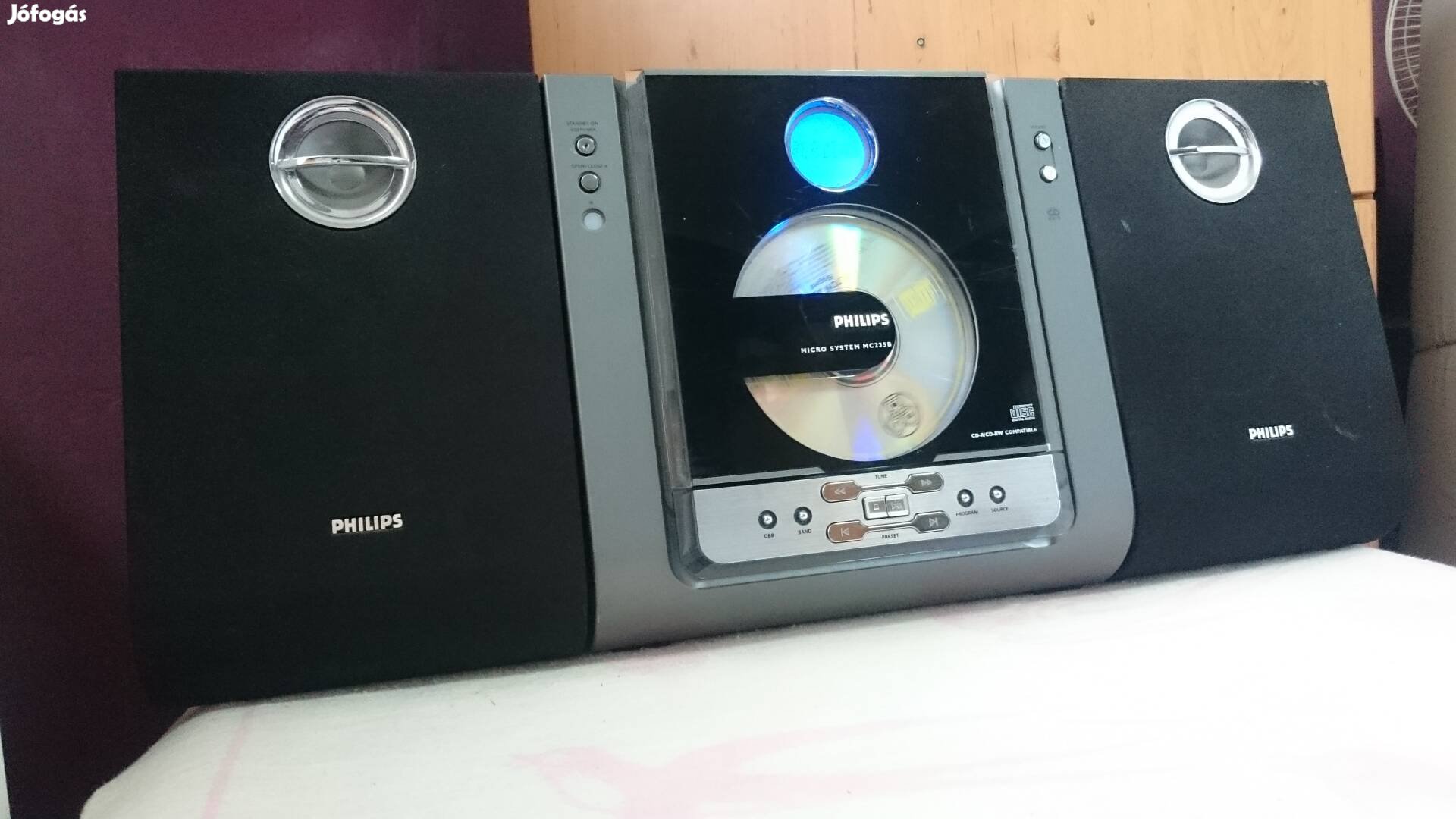 Philips hifi rendszer, erősítő, CD lejátszó, rádió tuner, AUX 