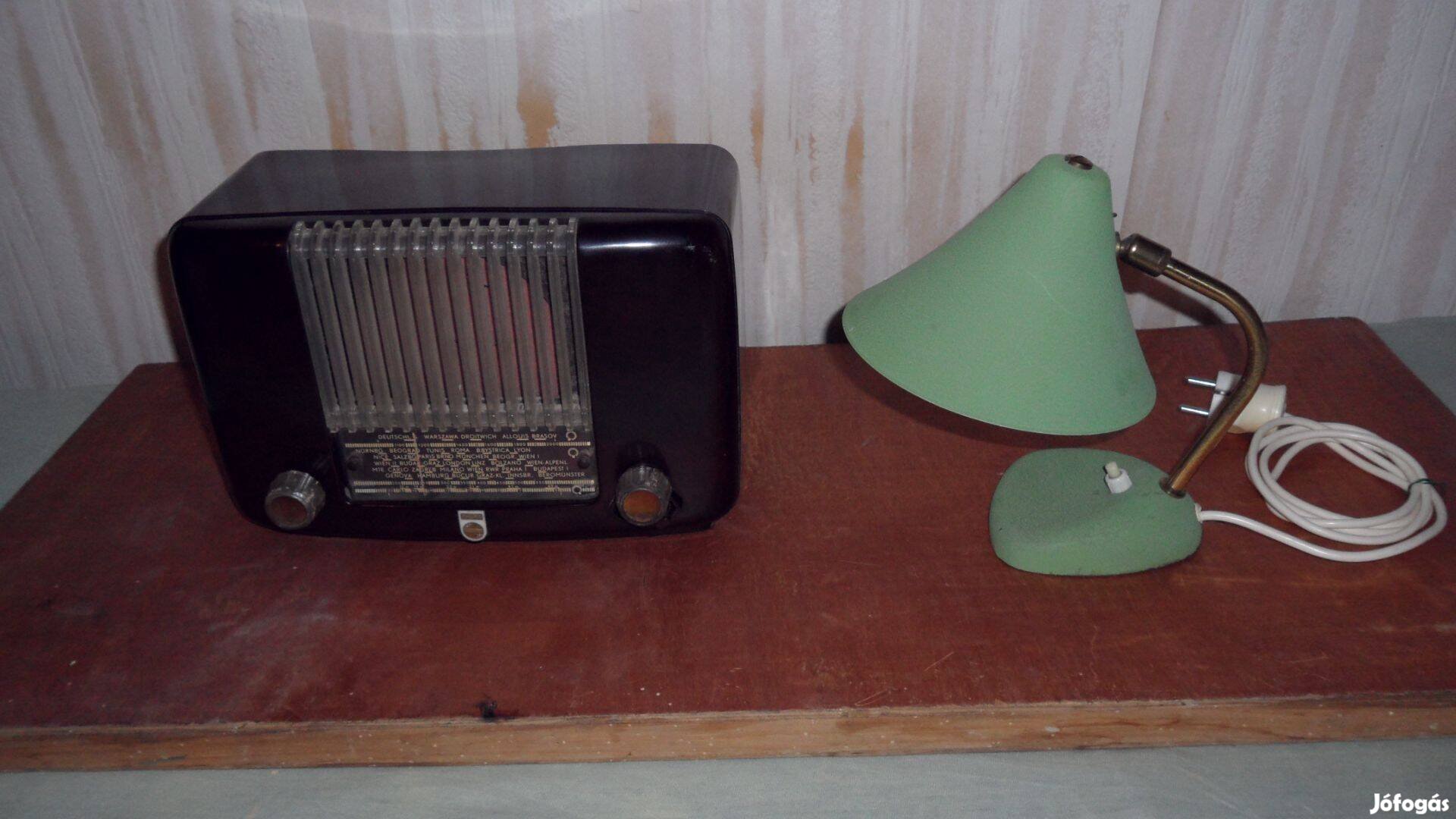 Philips holland Vintage csöves bakelit dobozos asztali rádió 1950/1955