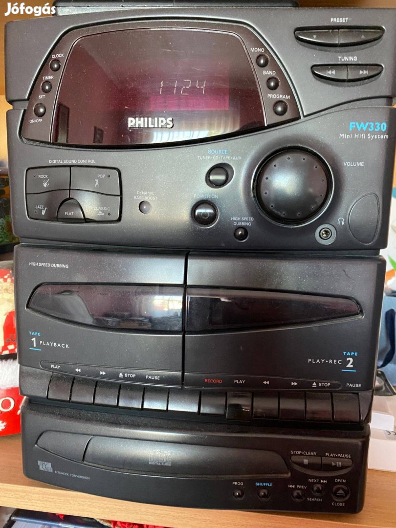 Philips mini Hifi FW330 + hangfalak + távirányító