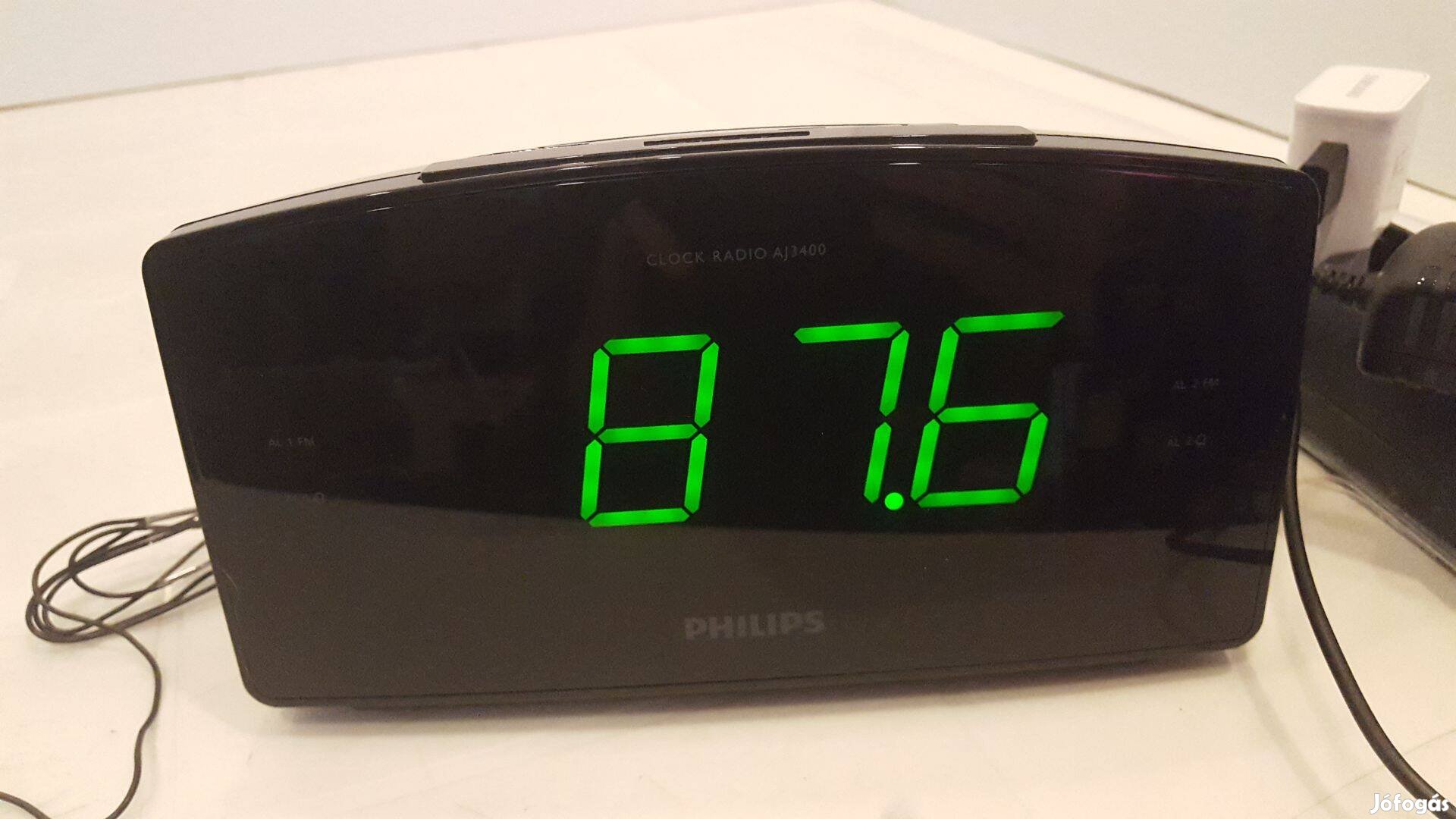 Philips nagy kijelzős rádiós óra, AJ3400/12, új