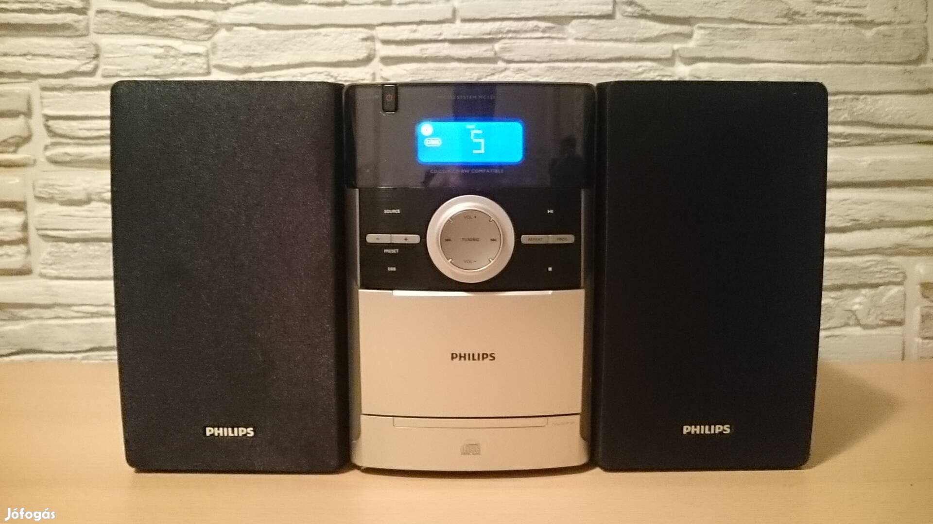 Philips újszerű hifi, erősítő, CD lejátszó, rádió,kazettás magnó,AUX 