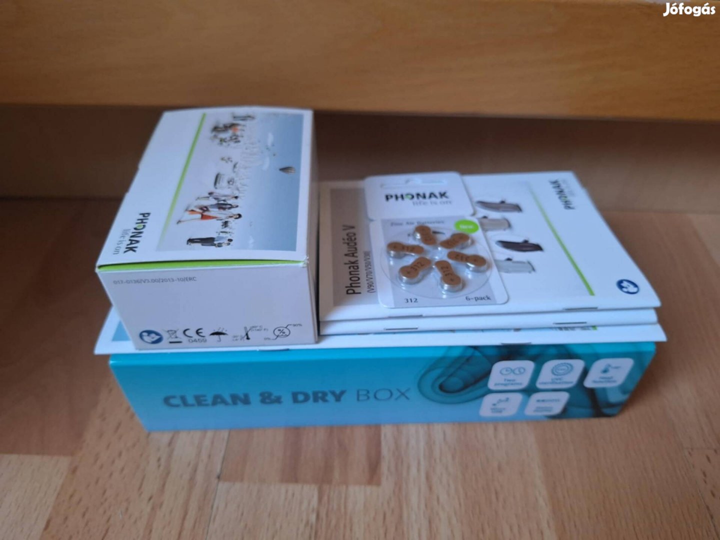 Phonak hallókészülék, cros, clean&dry box, eredeti dobozában