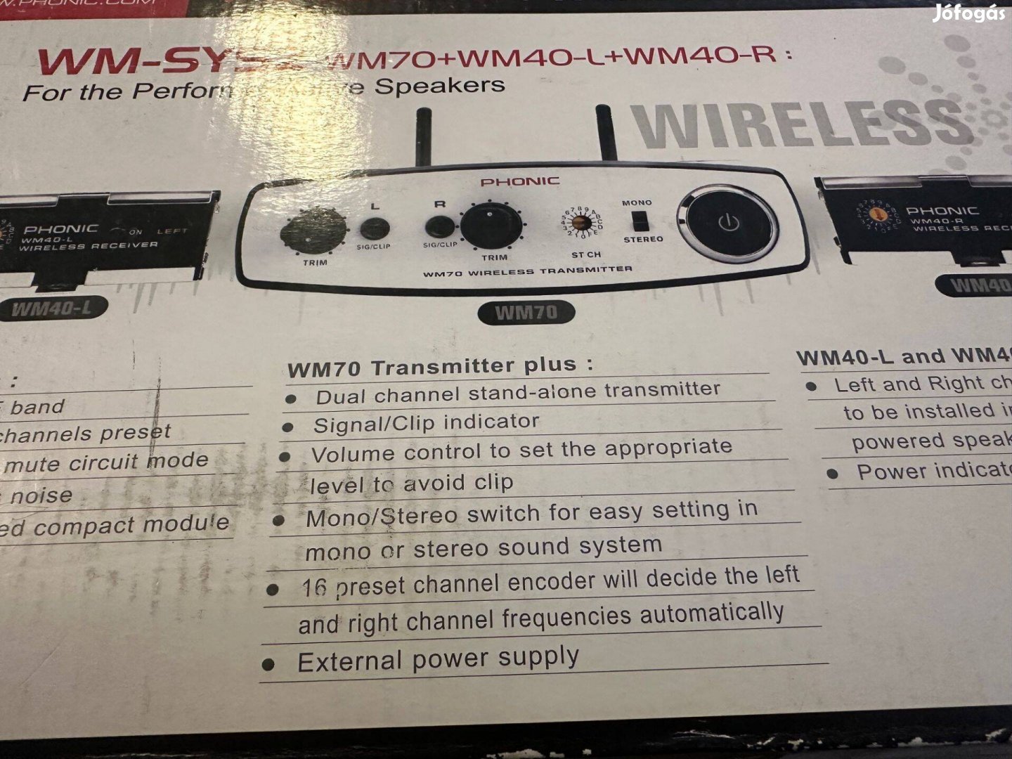 Phonic WM-SYS4 és WM-SYS2 vezeték nélküli rendszer aktív hangszóróhoz