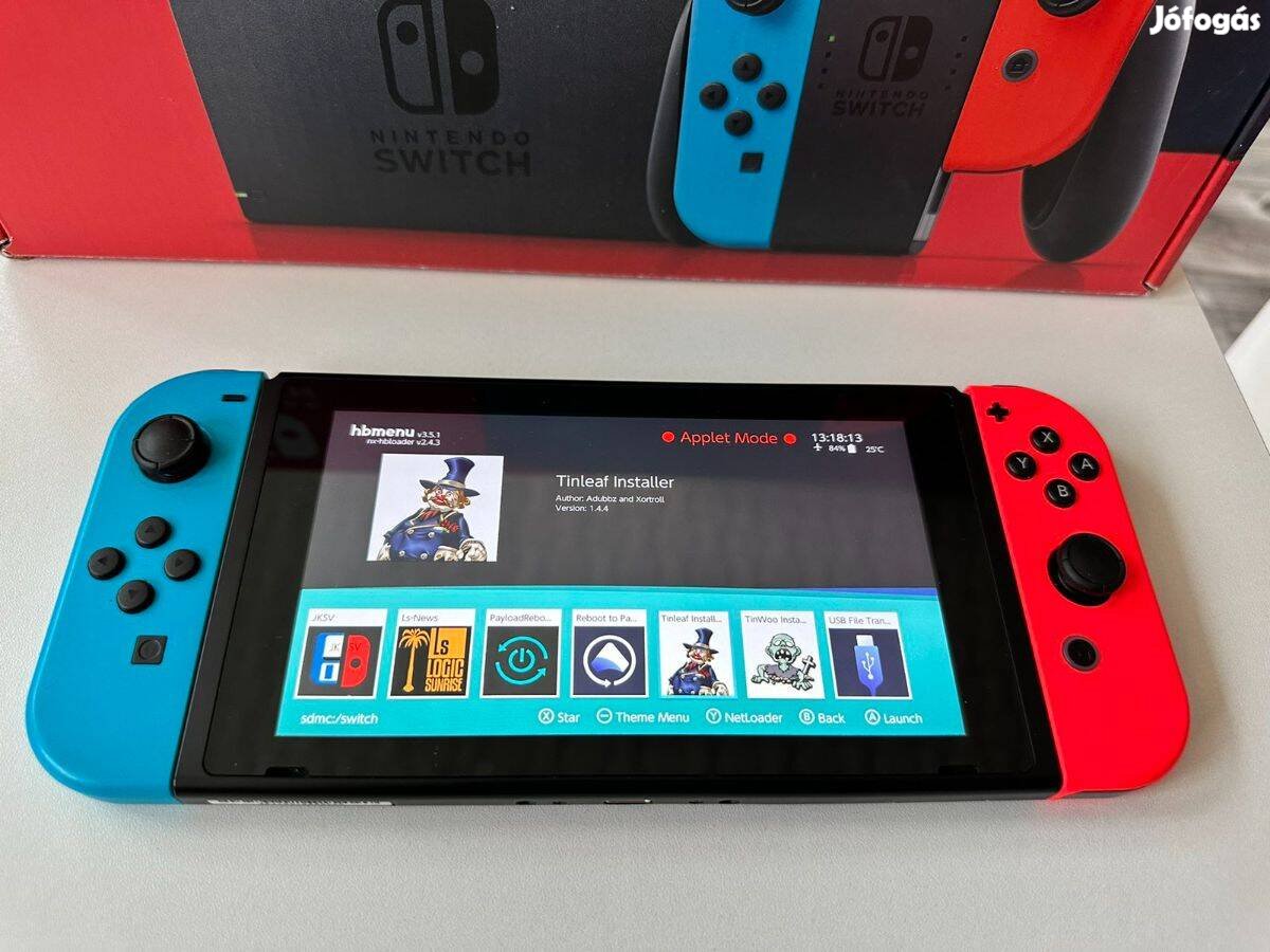 Picofly(NSP+XCI) V2-es Nintendo Switch 32Gb+256GB memóriakártyával