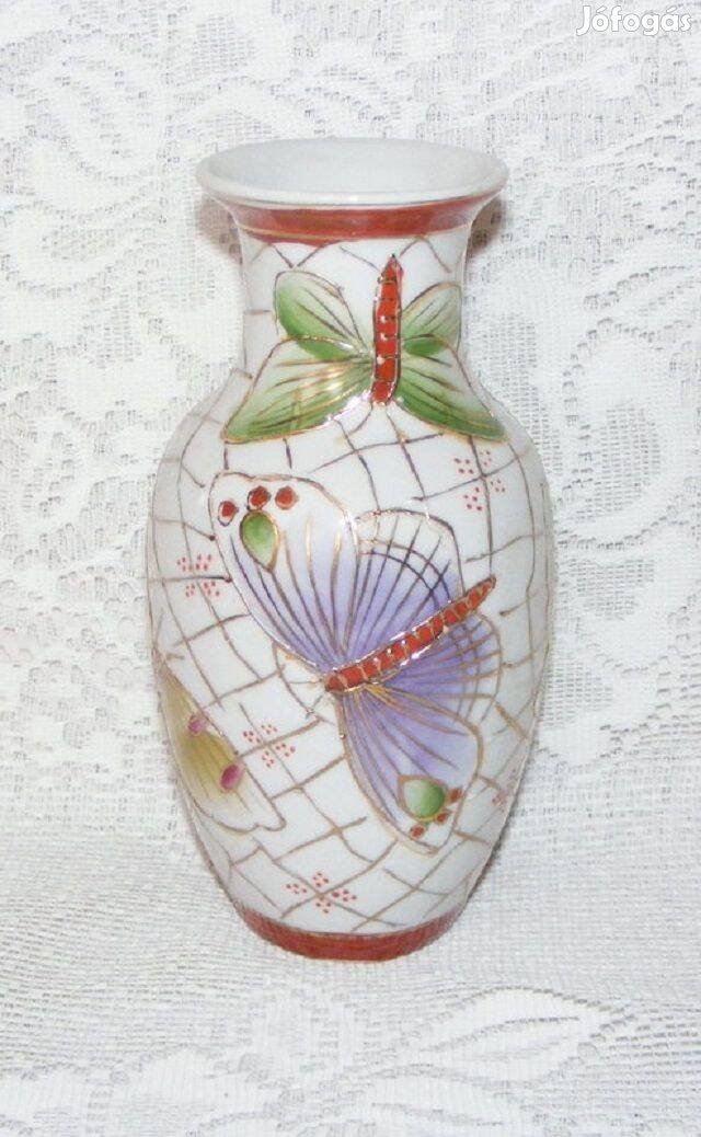 Pillangós, lepkés porcelán kínai váza