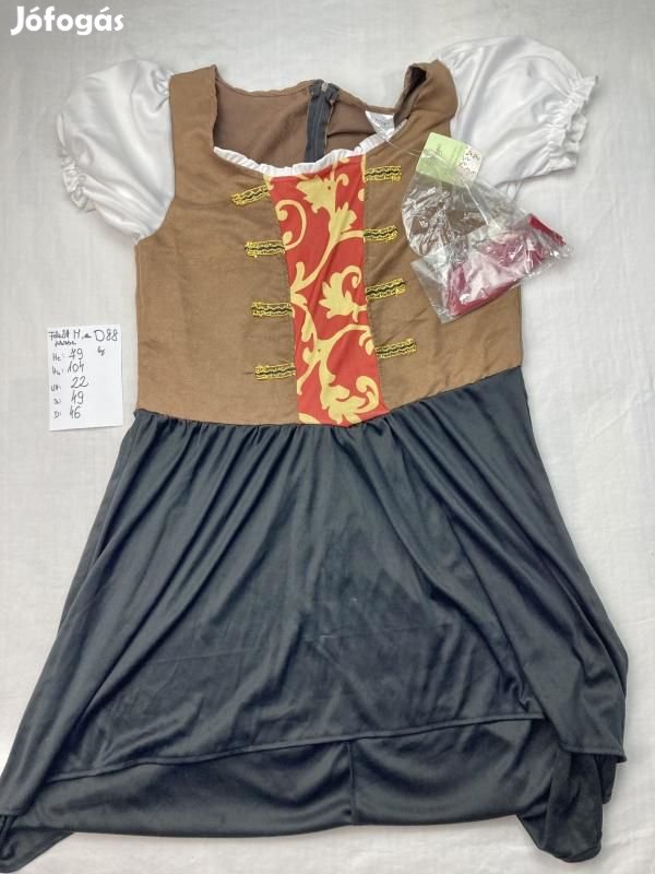 Pincérnő jelmez, szolgáló jelmez, udvarhölgy jelmez,