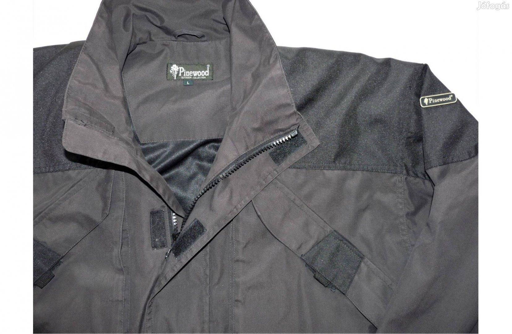 Pinewood Outdoor sötétszürke/fekete vízlepergető férfi kabát (L)