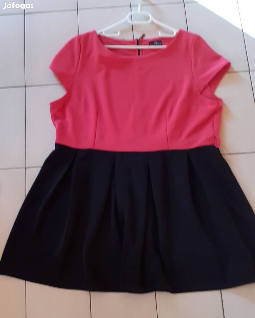 Pink- fekete nagyméretű alkalmi ruha