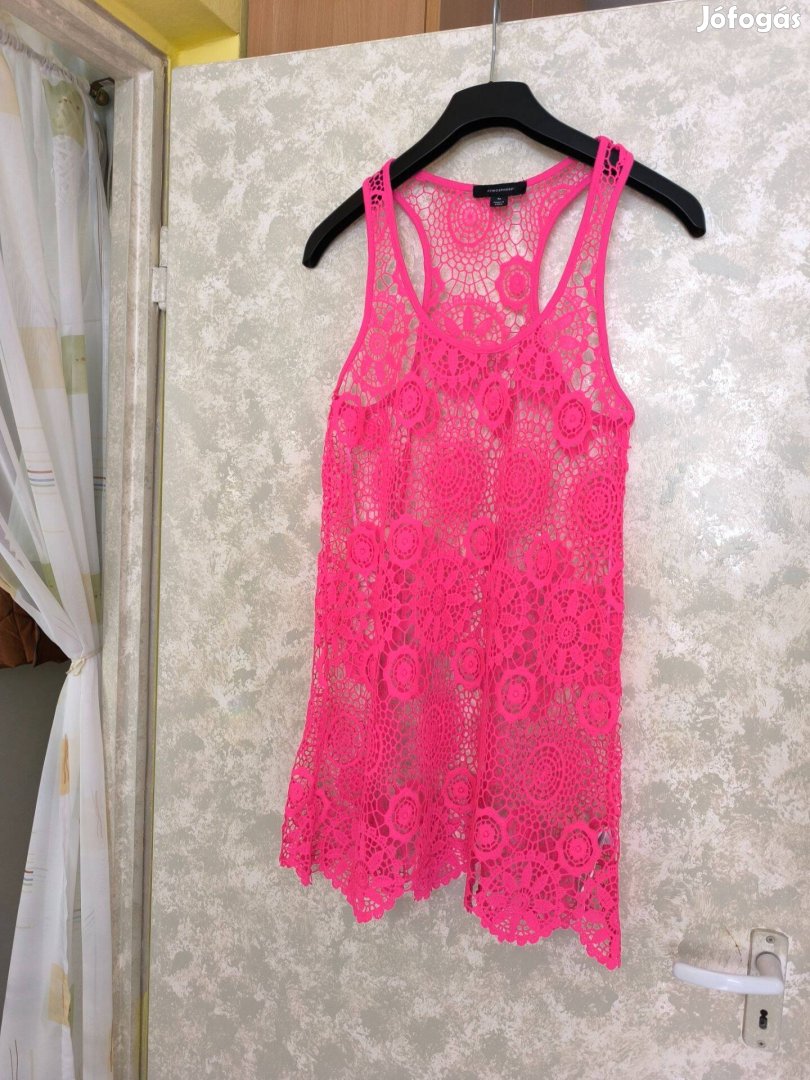 Pink csipke strandruha M-es