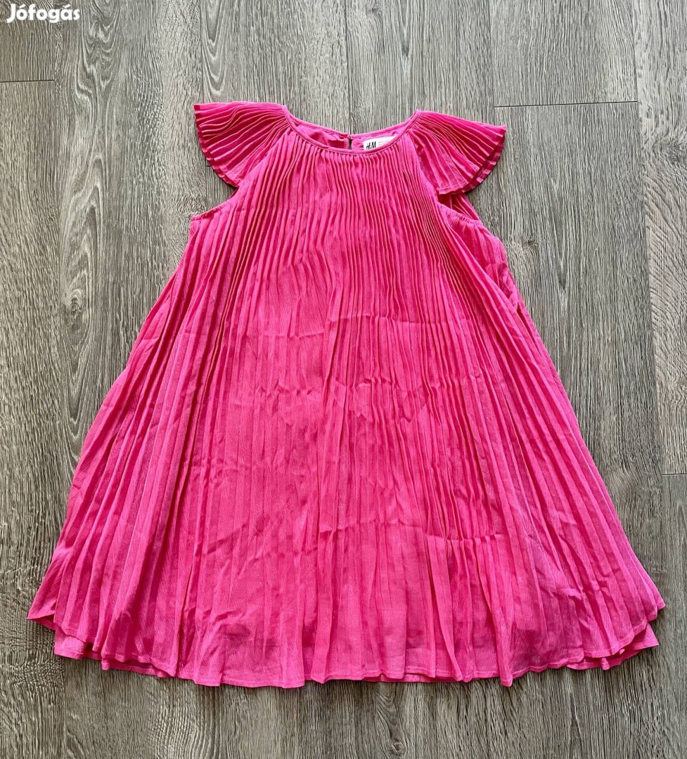 Pink plisszírozott ruha 140-es h&m ruci 140