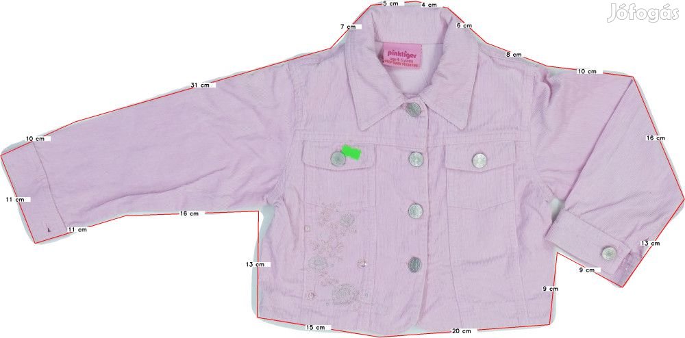 Pinktiger Használt (hibás) Lány Farmerdzseki (Méret: 110)