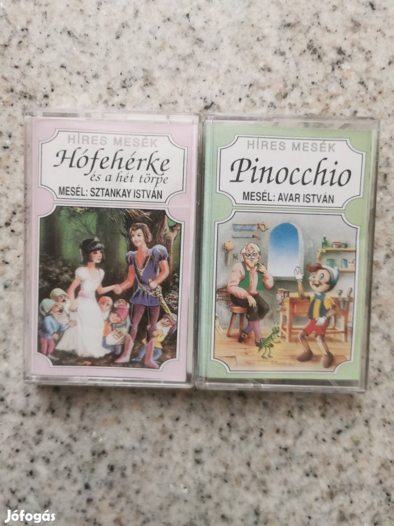 Pinocchio, Hófehérke, Híres mesék, audio kazetta, új