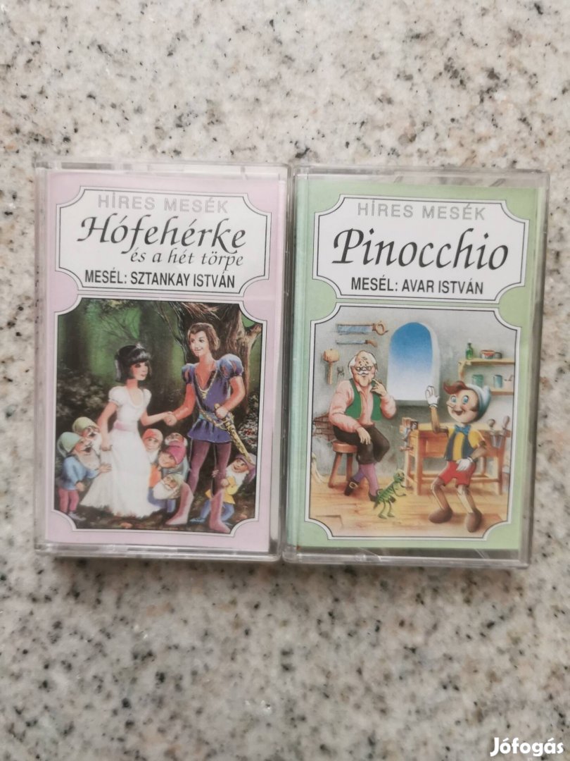 Pinocchio, Hófehérke, Híres mesék, audio kazetta, új