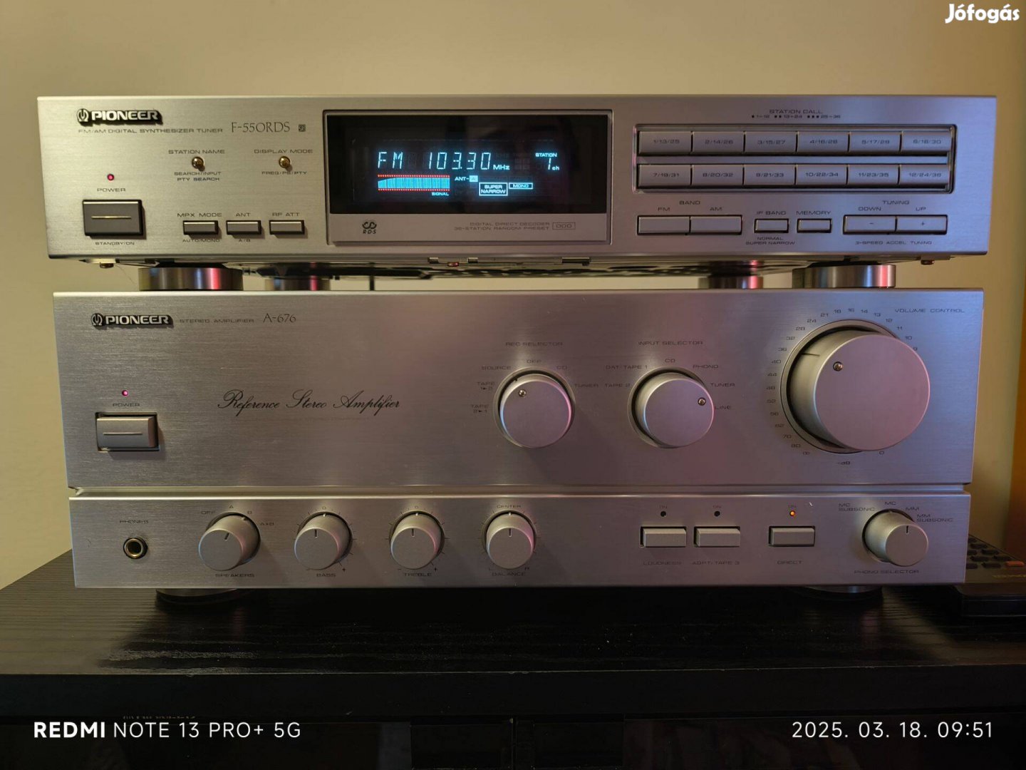 Pioneer A-676 erősítő pezsgő szinben (Hibátlan újszerű állapot!)