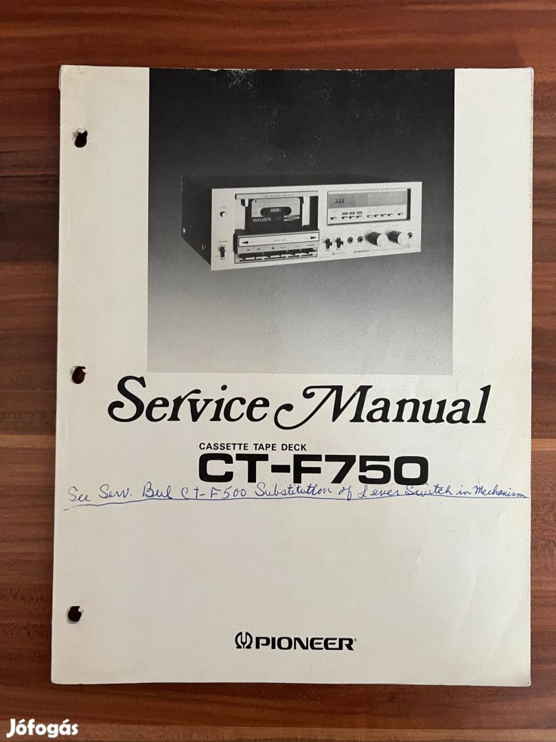 Pioneer CT F 750 gyári eredeti szerviz könyv, utasítás, leírás