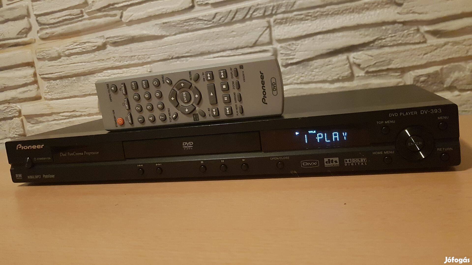 Pioneer DV-393 asztali DVD CD lejátszó távirányító