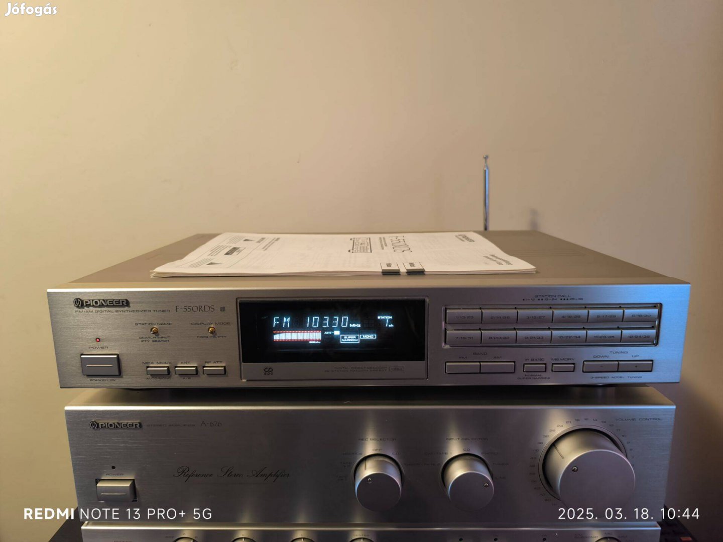 Pioneer F-550RDS Tuner (Hibátlan szép állapot!)