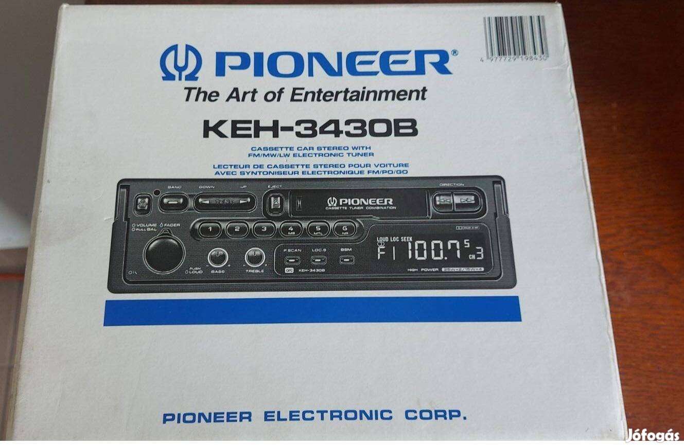Pioneer KEH-3430B vintage autó rádió magnó. 1989