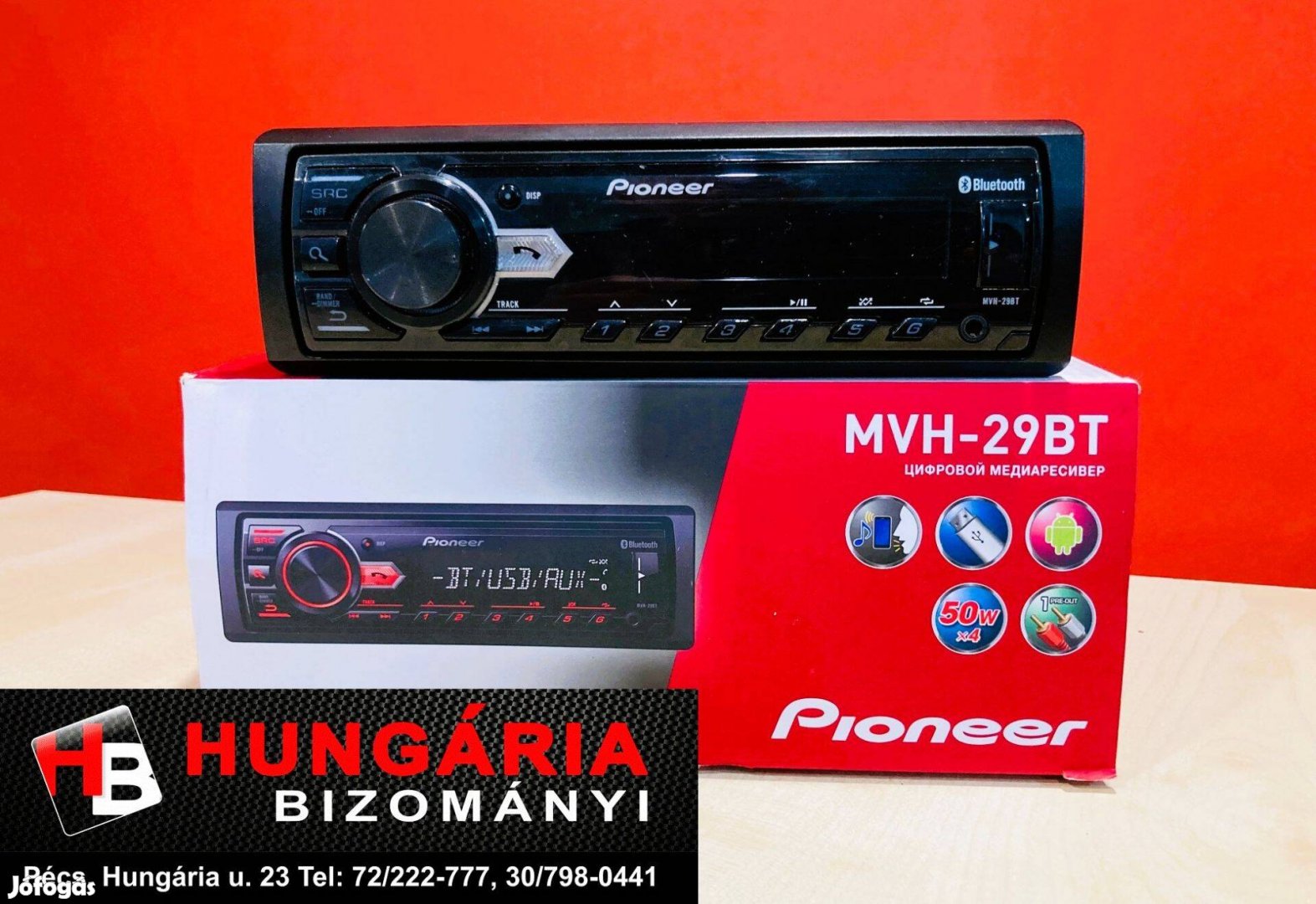 Pioneer MVH-29BT autóhifi fejegység (Gyári garanciával!)