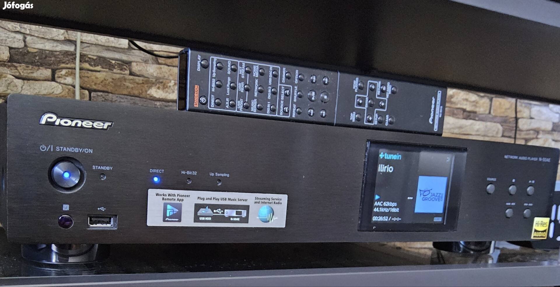 Pioneer N50AE hálózati lejátszó Tidal, Netradio, DAC. USB...
