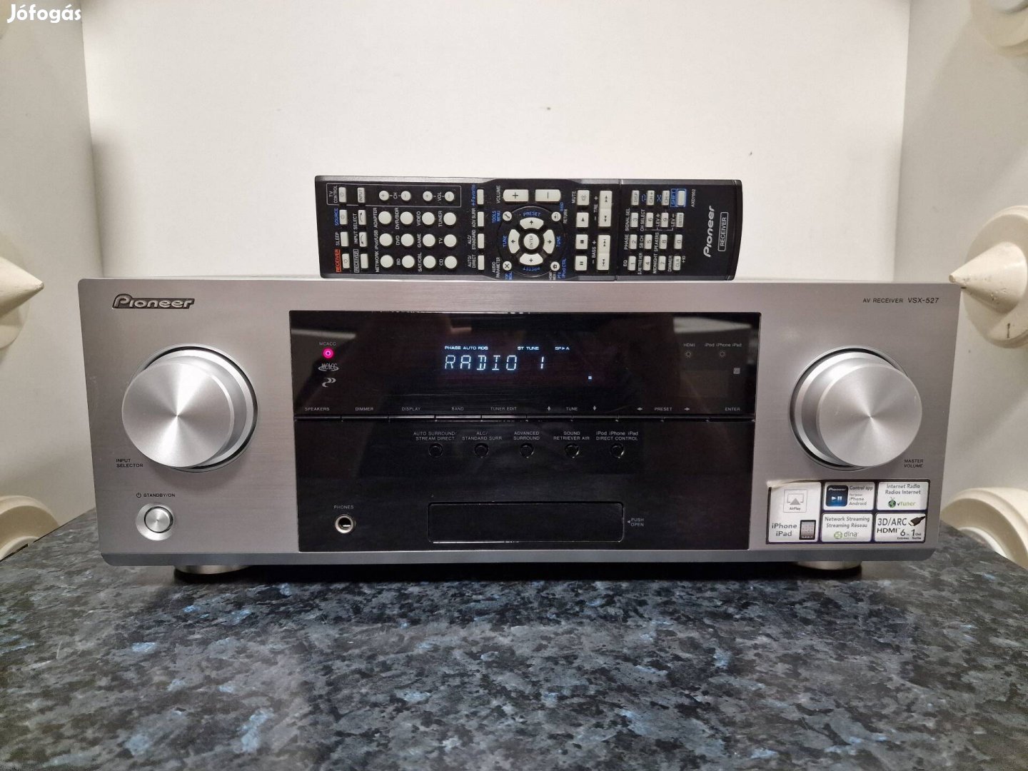 Pioneer Vsx-527S házimozi rádiós erősítő távirányítóval 