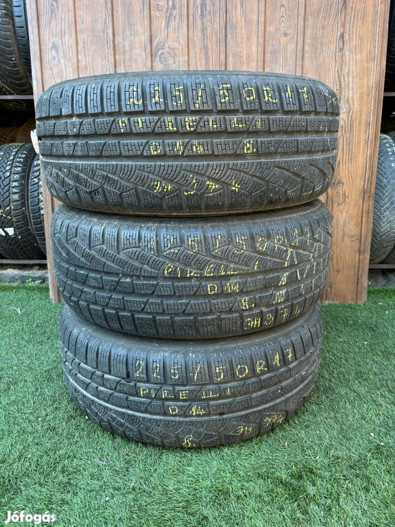 Pirelli 225/50 R17 8mm 2014-es Téli Gumiabroncs 3db #374