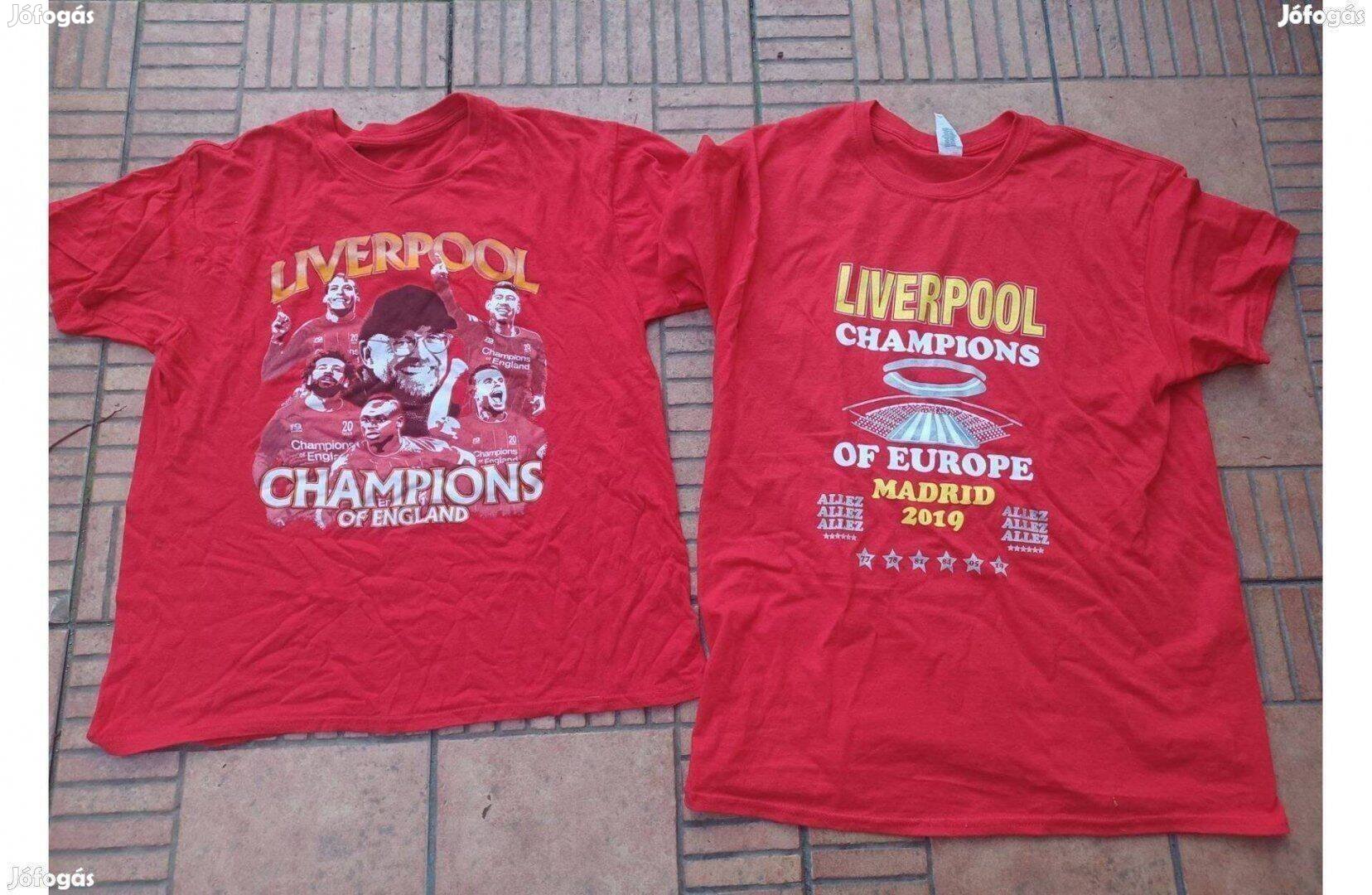 Piros Liverpool póló M XL 2db