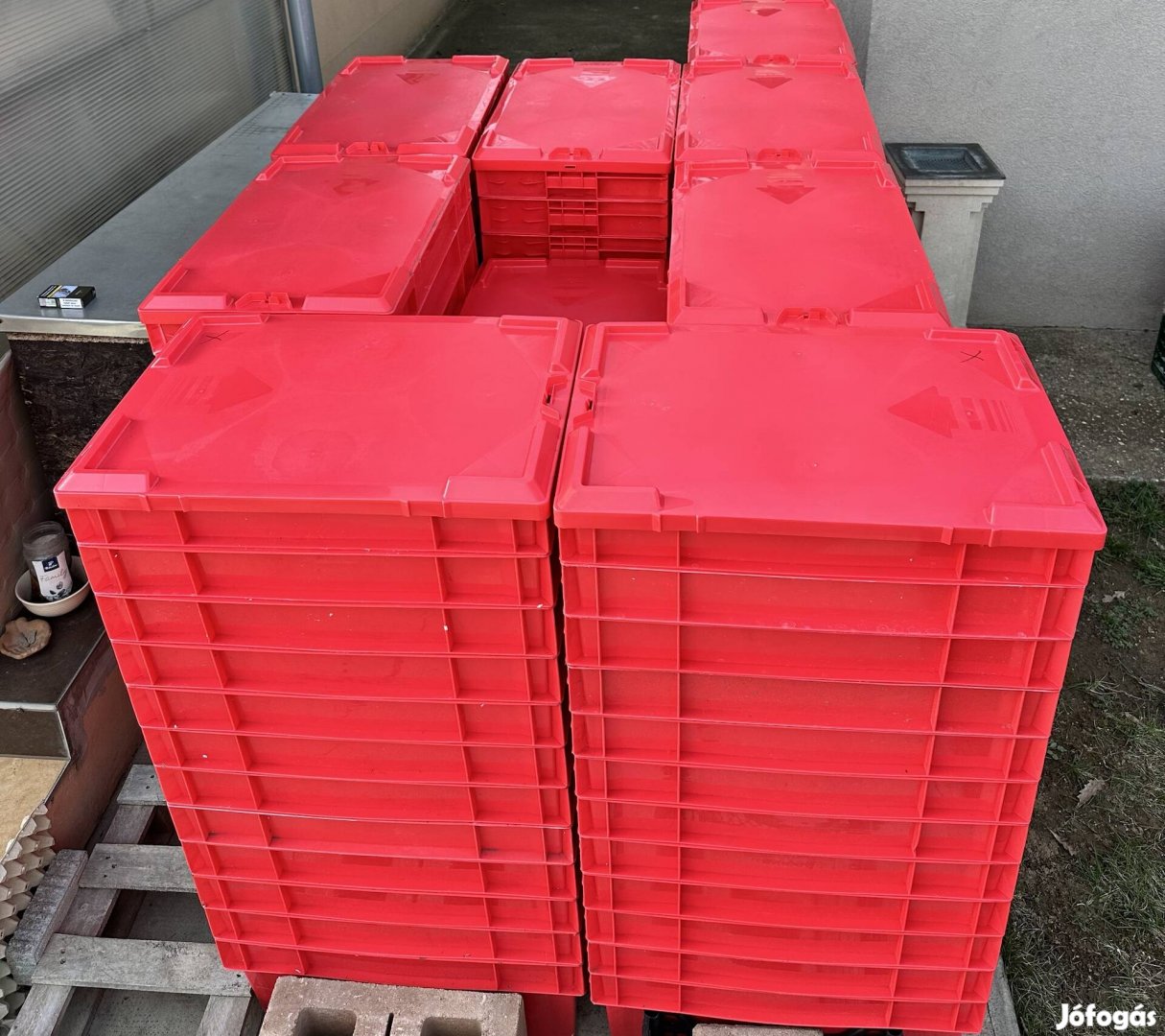 Piros Műanyag Láda (HDPE) 40x60x35 CM